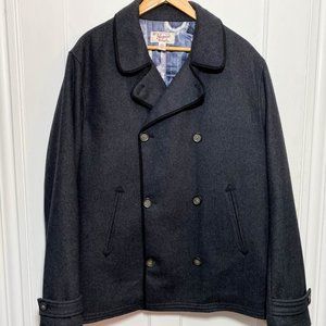 Original Penguin Grey Double Breasted Peacoat